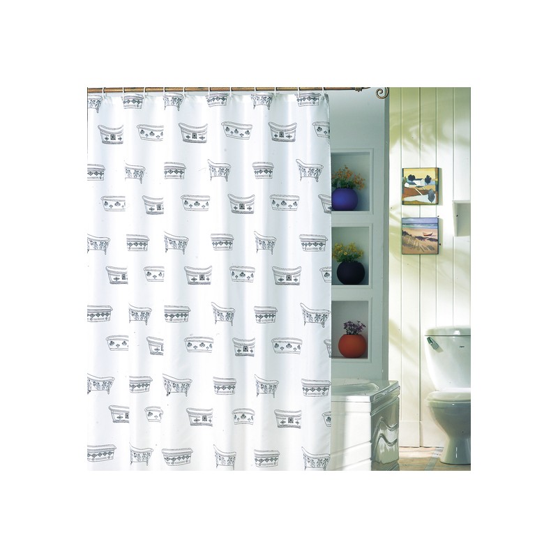 cortina de ducha msv con 12 anillas