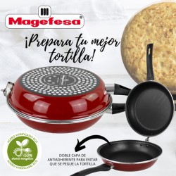 magefesa praga sartén tortilla 20, acero esmaltado vitrificado granate