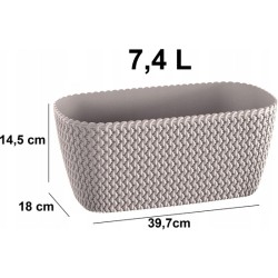 maceta rectangular 7,4l prosperplast splofy de plastico en color mocca 39,7 x 18 x 14,5cms