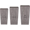 pack 3 macetas altas prosperplast (11,4/19/35 litros) urbi square effect de plastico en color gris claro con deposito.