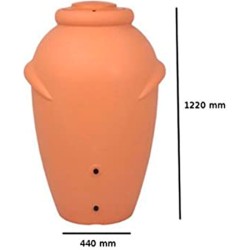 barril de agua de lluvia 360l aquacan brick de plastico en color antracita 80 (largo) x 72 (ancho) x 120 (altura) cm