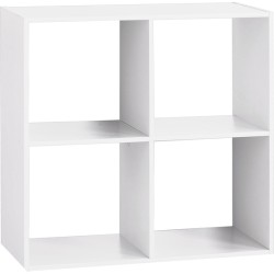 estantes de madera 4 compartimentos blanco