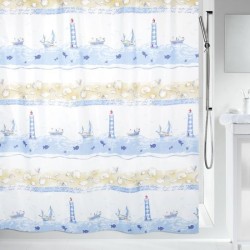 cortina de ducha 180 x 200 100% polyester azul