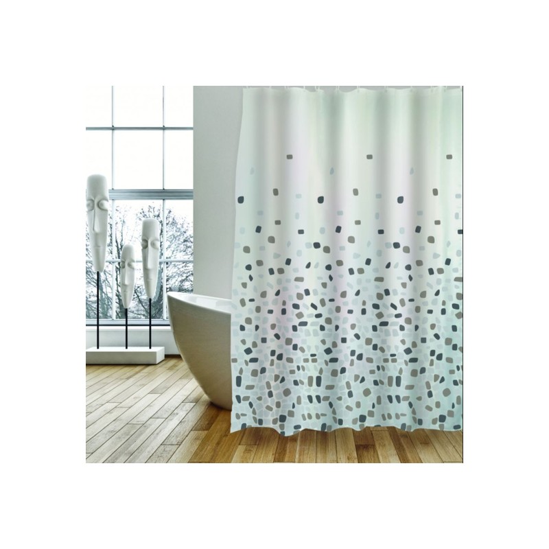cortina de baño poliester 180x200 cm - gris