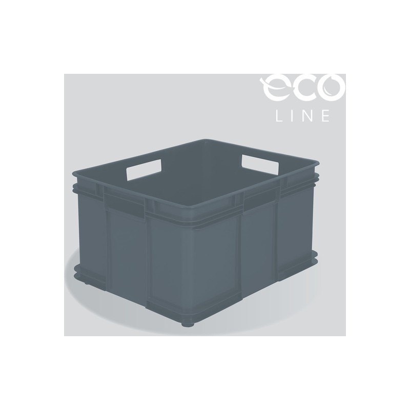 caja de almacenaje eurobox xxl, plástico eco (pp), 52x43x28 cm, gris