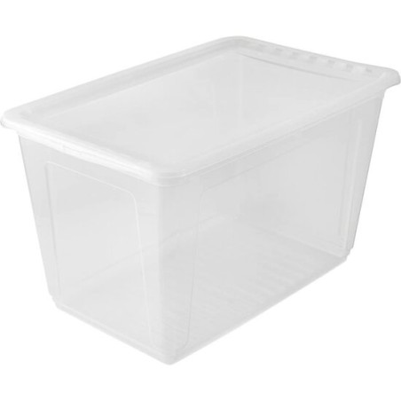 cajas de almacenaje, plástico, natural transparente, 59 x 39 x 35 cm