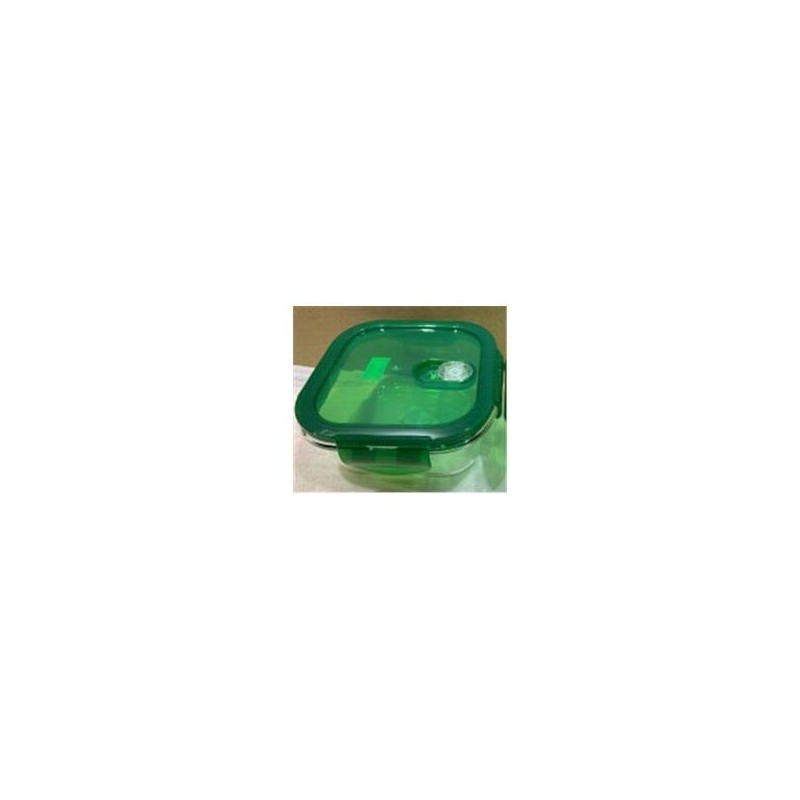 fiambrera hermetica cuadrada 800ml san ignacio vitoria de borosilicato en color verde