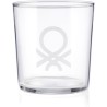 set 4pcs vasos de agua 0,345l cristal logo transparente casa benetton
