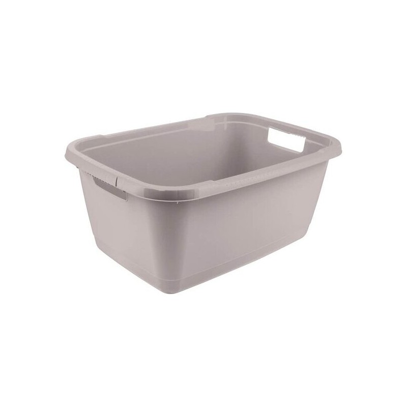 cesta de la colada, plástico, sólido, 52 l, aenna, gris, 65x44x28 cm