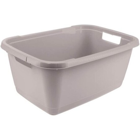 cesta de la colada, plástico, sólido, 52 l, aenna, gris, 65x44x28 cm