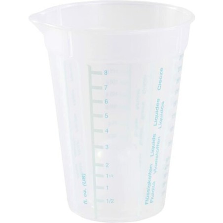 jarra medidora para pequeñas cantidades, con cono medidor interno, 250 ml - transparente