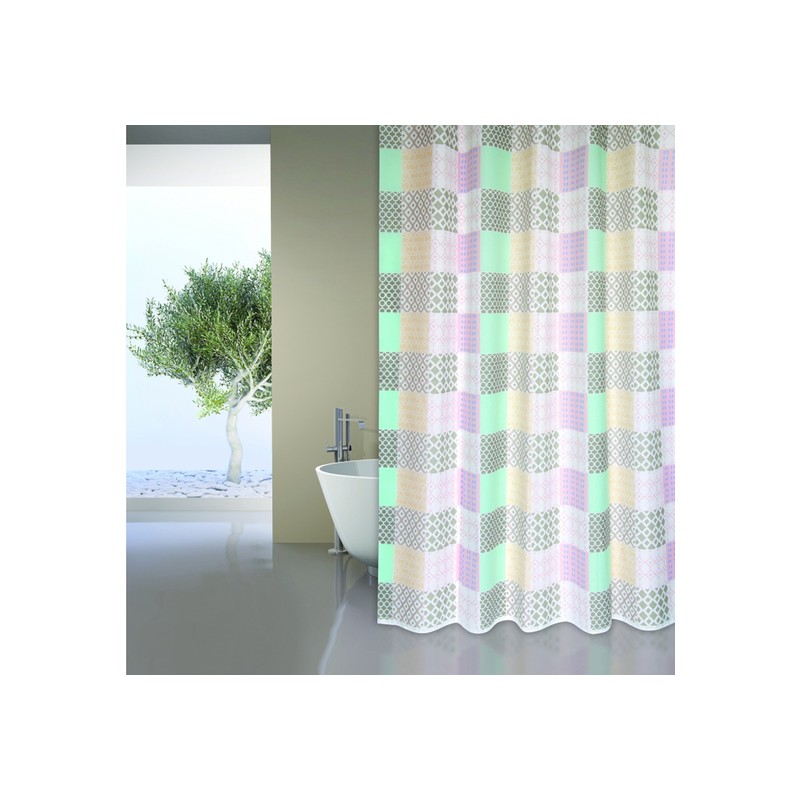 cortina de baño poliester 180x200 cm msv