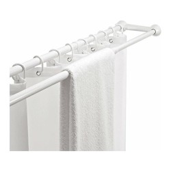 barra de ducha doble blanca 75-125cm