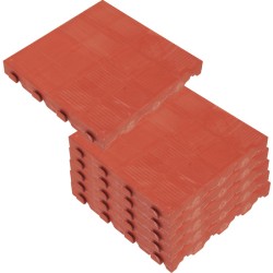 pack de 6 baldosas plásticas para suelo exterior de 39x39x4,8 cm. superficie total 0,9m² colección combi - terracota