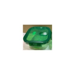 fiambrera hermetica cuadrada 320ml san ignacio vitoria de borosilicato en color verde