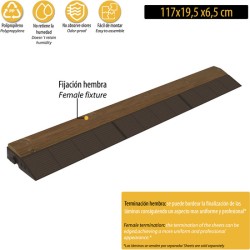 finalización madera combi-wood, 117x19,5x6,5 cm; finalización (unitaria) hembra