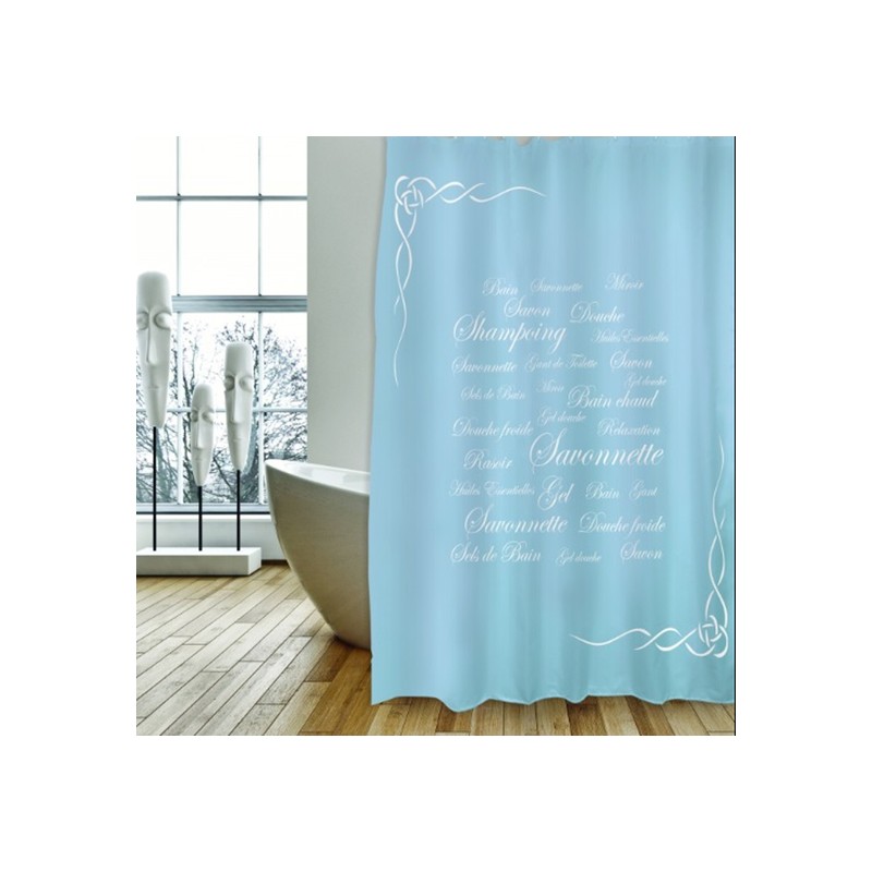 cortina de baño poliester 180x200cm premium grasse bleu