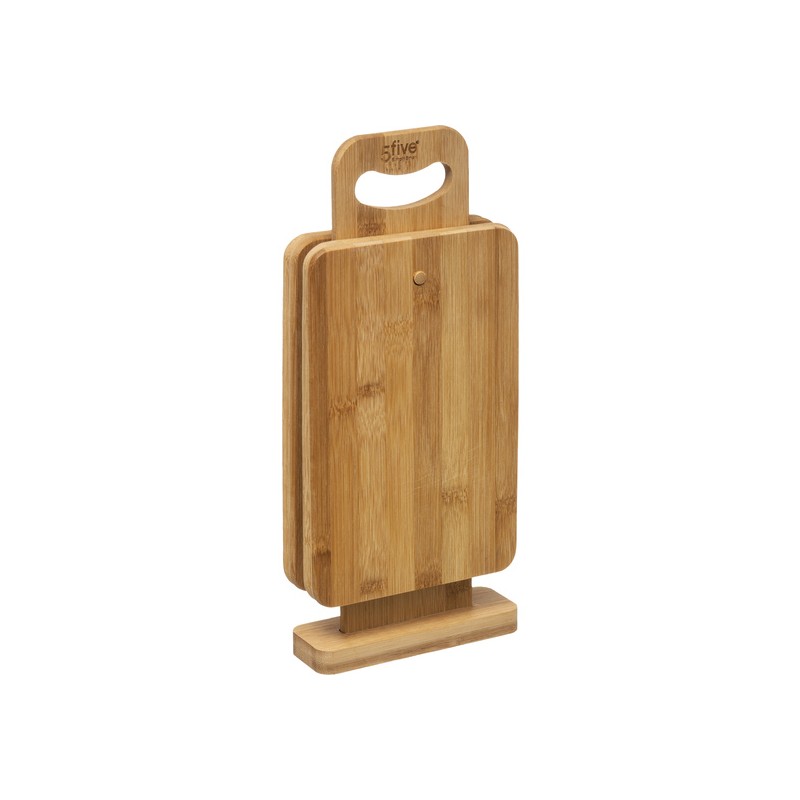 set de tablas de corte con soporte bambú