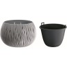 bowl sandy de plástico con depósito en gris piedra, 30x47,8x 47,8 cms