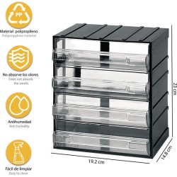 unidad de almacenamiento modular en plástico 192x148x230 mm