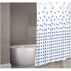 cortina de baño poliester 180x200cm azul
