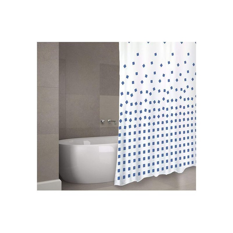 cortina de baño poliester 180x200cm azul