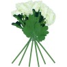pack de 6 ramos de ranunculo gigante con tacto natural 55 cm con flores de diam 12 cm en color blanco