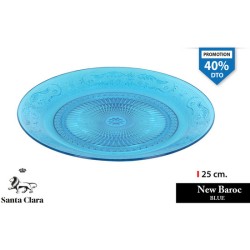 plato llano 25cm plástico blue new baroc