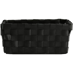 cesta para baño msv de polipropileno en color negro 19 x 14 x 8 cm