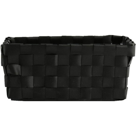 cesta para baño msv de polipropileno en color negro 19 x 14 x 8 cm