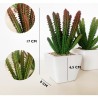 pack 6 cactus cereus surtidos artificiales con maceta de ceramica