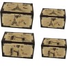 juego de 2 cajas cofre ciudades marrón - surtidos