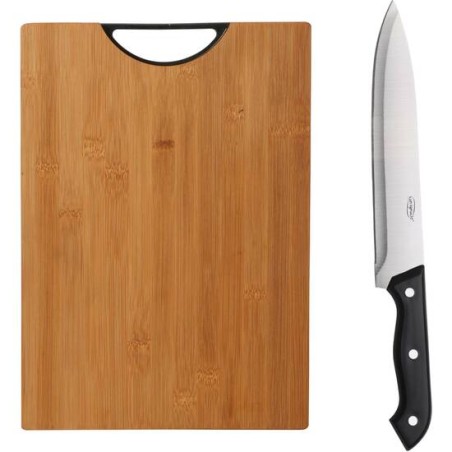 set tabla de cortar más cuchillo chef 20 cm