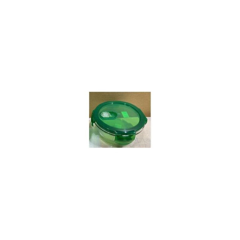 fiambrera hermetica redonda 400ml san ignacio vitoria de borosilicato en color verde