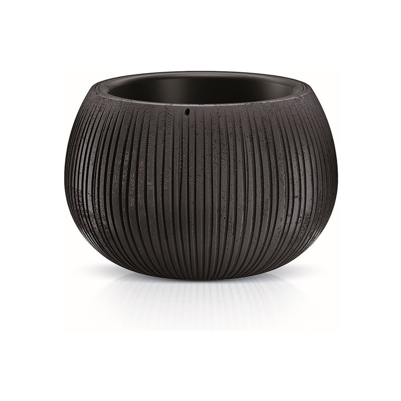 prosperplast beton bowl de plástico con depósito en color cemento negro - 16,1 x 23,8 23,8 cms