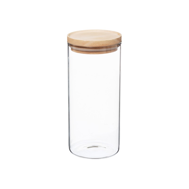 tarro de vidrio y madera - cierre hermético - 1,3l