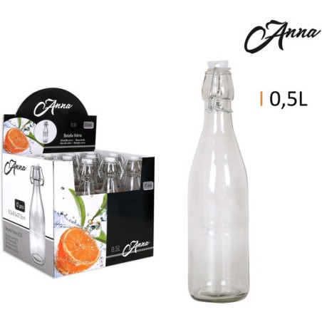 botella vidrio 0.5l tapón clásico anna