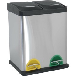 cubo de reciclaje ecológico 18 litros de 2 compartimentos