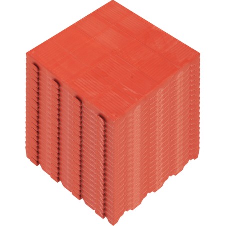 set 20 baldosas plásticas para suelo exterior en panal de 39x39x4,8 cm. superficie total 3m² colección combi - terracota