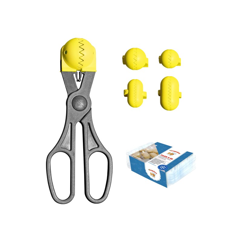 la croquetera pack - 4 moldes intercambiables para masas + 20 bandejas - amarillo