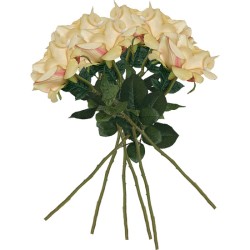 pack de 6 ramos de rosas con tacto natural de 69 cm con flor de 11 cm en color amarillo
