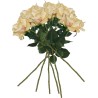 pack de 6 ramos de rosas con tacto natural de 69 cm con flor de 11 cm en color amarillo