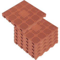 pack de 6 baldosas plásticas para suelo exterior en panal de 39x39x4,8 cm. superficie total 0,9m² colección combi - terracota