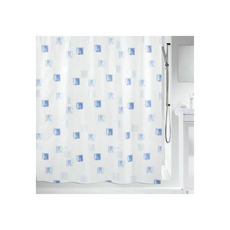 spirella colección milano, cortina de ducha textil 180 x 200, 100% polyester, azul