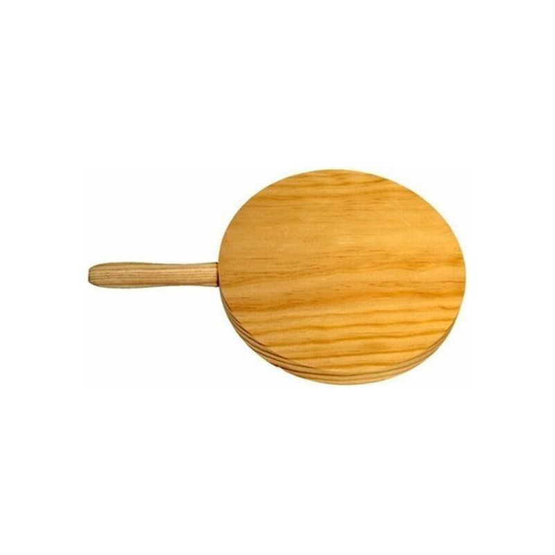 tabla de cocina madera redonda con mango 20cm