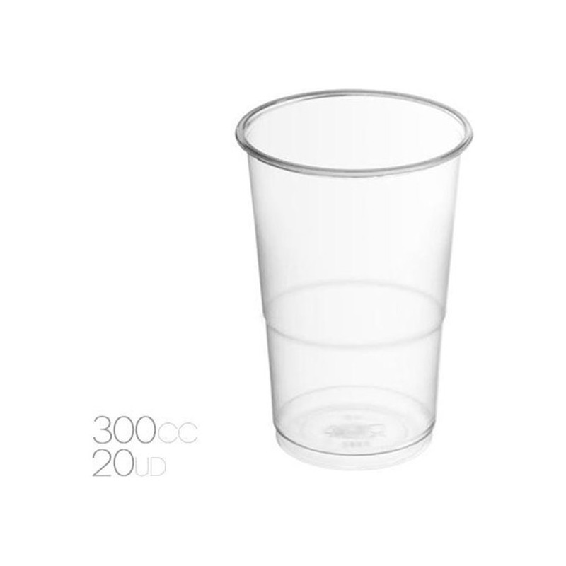vasos plástico x 20uni. 300 cc.tranparente