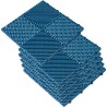 pack de 6 baldosas plásticas (1m²) para suelo (jardín, terraza, piscina, camping, balcón, exterior) azul rombo, 39,5x39,5x1,7 cm