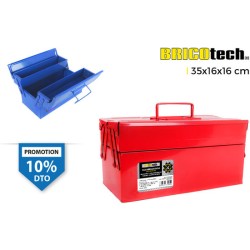caja herramientas metal 35x16x16cm bricotech - colores surtidos