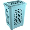 cesto para ropa sucia con ranuras de ventilación y tapa abatible, circulación de aire, 60 l, colección per, azul claro, 45x34x60