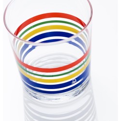 set 4pcs vasos de agua 0,345l cristal rayas finas multicolor casa benetton